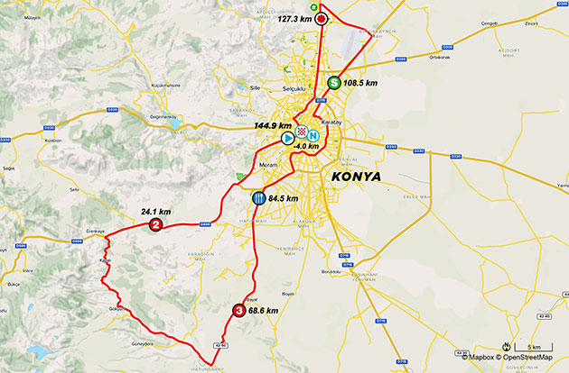 Tour of Turkey stage 2 map